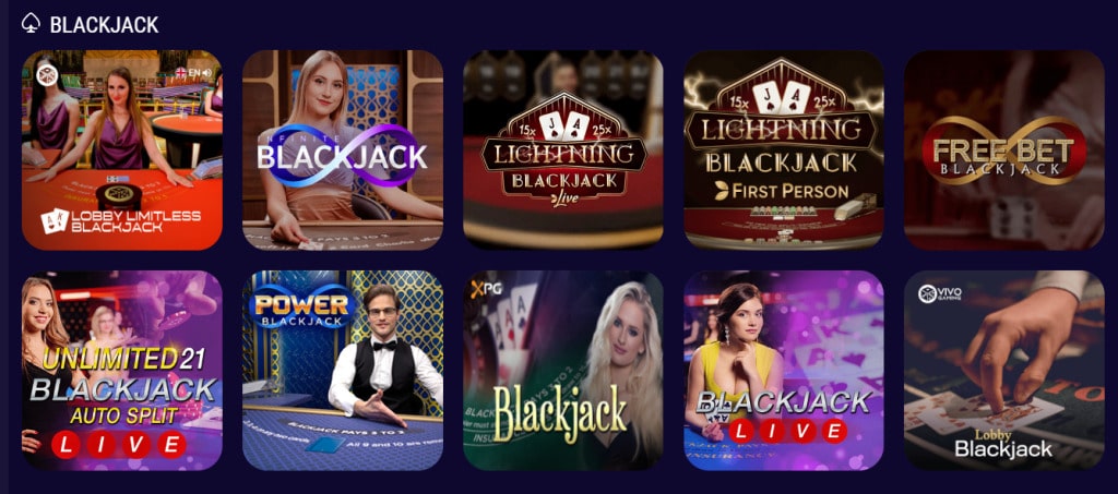 Lope Bet BlackJack section